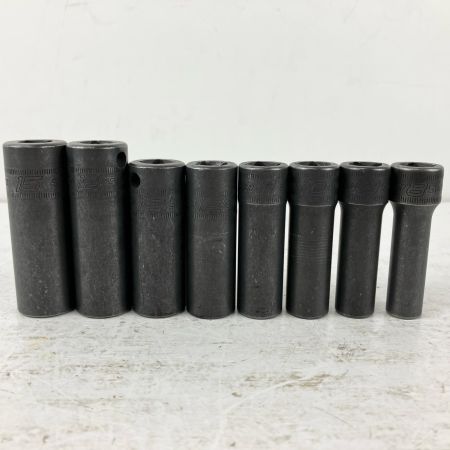 ЗЗ Snap-on スナップオン 3/8 インパクトディープソケット SIMFM8A他 14個組 マグネットトレー付 PAKTY227 ブラック