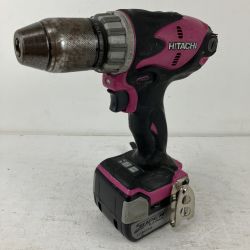 ЗЗ HITACHI 日立 14.4v 13mm ドライバドリル バッテリーx1付 ※充電器無し DS14DSL ショッキングピンク Cランク