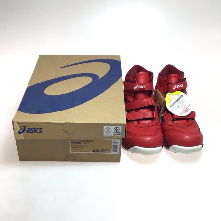  asics アシックス 安全靴 未使用品(S) 25.0cm 1271A055 レッド