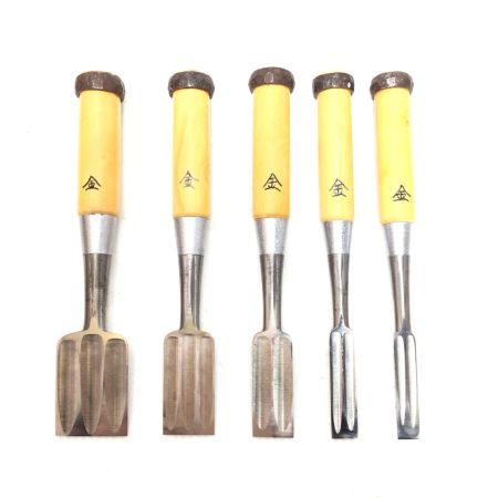  左照雲 ノミ 5本組・箱付 記名有 程度B