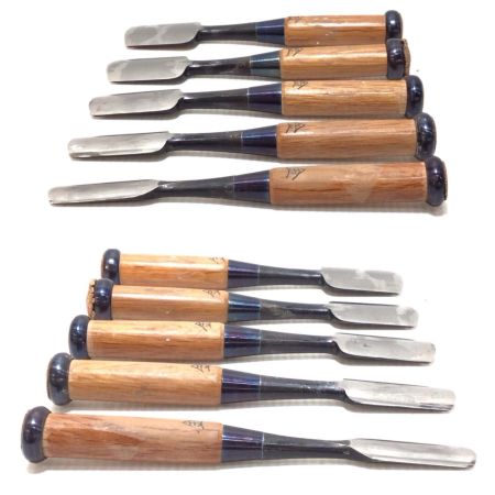  忠綱 丸ノミ 忠鋼 10本組・箱付 記名有 程度B