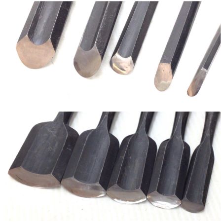  忠綱 丸ノミ 忠鋼 10本組・箱付 記名有 程度B