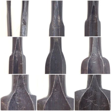  忠綱 丸ノミ 忠鋼 10本組・箱付 記名有 程度B