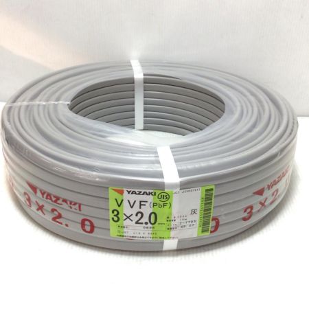  YAZAKI  VVFケーブル 未使用品(S) 3芯 2.0mm×100m 2025年7月(令和7年)