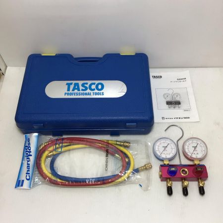  イチネンTASCO マニホールド 程度B ホース.ケース付 コードレス式 030423 動作未確認 TA122G