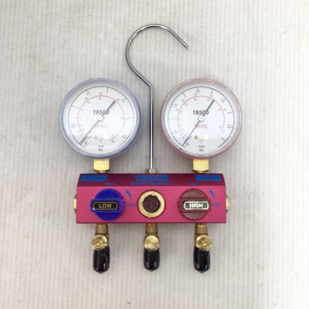  イチネンTASCO マニホールド 程度B ホース.ケース付 コードレス式 030423 動作未確認 TA122G