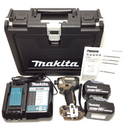  MAKITA マキタ インパクトドライバ 未使用品(S) 充電器・充電池2個・ケース付 コードレス式 18v 6.0Ah 0回/0回  TD173DGXAB 限定色ブラウン