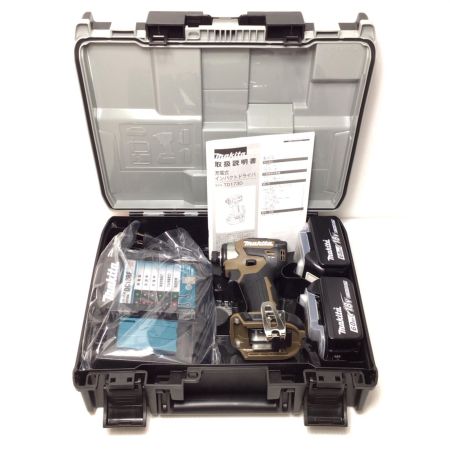  MAKITA マキタ インパクトドライバ 未使用品(S) 充電器・充電池2個・ケース付 コードレス式 18v 6.0Ah 0回/0回  TD173DGXAB 限定色ブラウン