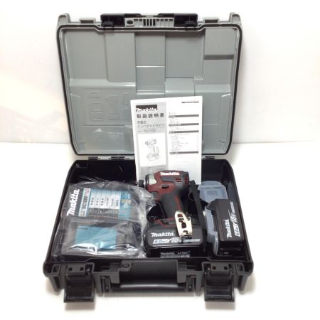  MAKITA マキタ インパクトドライバ 未使用品(S) 充電器・充電池2個・ケース付 コードレス式 18v 720920 限定色 TD173DGXAR レッド