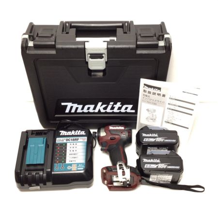  MAKITA マキタ 締め付け工具 インパクトドライバ 未使用品(S) 充電器・充電池2個・ケース付 コードレス式 18v 限定色 TD173DGXAR レッド