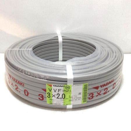  YAZAKI VVFケーブル 未使用品(S) 3芯 2.0mm×100m 2025年3月(令和7年)