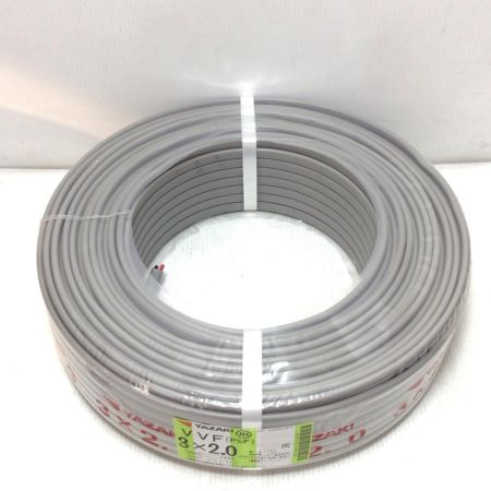  YAZAKI VVFケーブル 未使用品(S) 3芯 2.0mm×100m 2025年3月(令和7年)