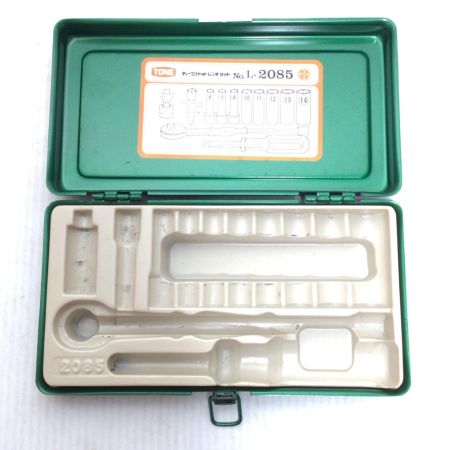  TONE トネ ハンドツール ソケットレンチセット 程度B ソケット各種・ケース付 使用感有 L-2085