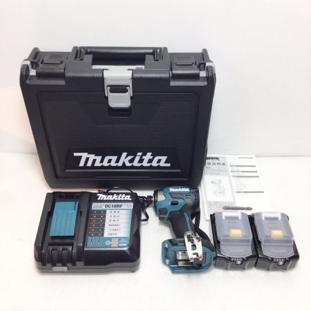  MAKITA マキタ インパクトドライバ 未使用品(S) 充電器・充電池2個・ケース付 コードレス式 18v 698672 TD173DRGX ブルー