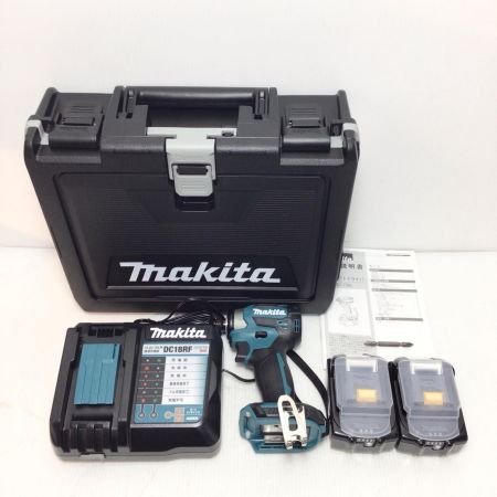  MAKITA マキタ インパクトドライバ 未使用品(S) 充電器・充電池2個・ケース付 コードレス式 18v 6.0Ah 741305 TD173DRGX ブルー