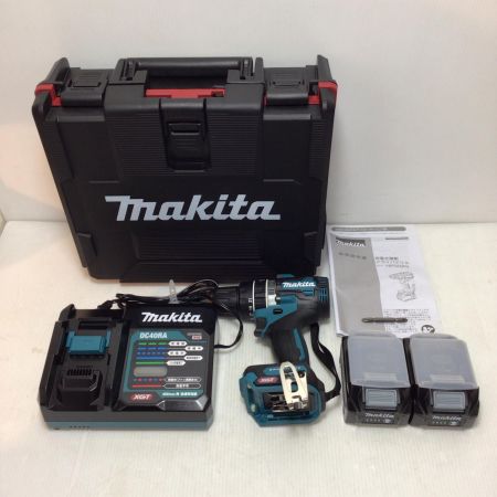  MAKITA マキタ 震動ドライバドリル 未使用品(S) 充電器・充電池2個・ケース付 コードレス式 40v 2.5Ah 42357Y HP002GRDX ブルー