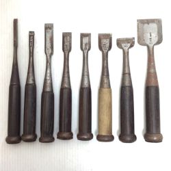 ΘΘ 日本海 大工道具 ノミ 8本セット 程度C Cランク