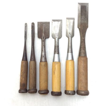   大工道具 ノミ 6本セット 程度B 記名あり 欠けあり 