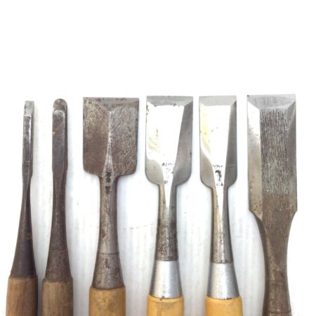   大工道具 ノミ 6本セット 程度B 記名あり 欠けあり 