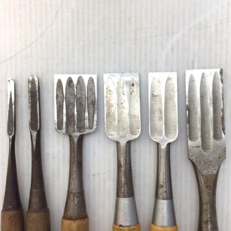   大工道具 ノミ 6本セット 程度B 記名あり 欠けあり 