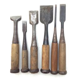 ΘΘ  大工道具 ノミ 6本セット 程度B サビ有 Bランク