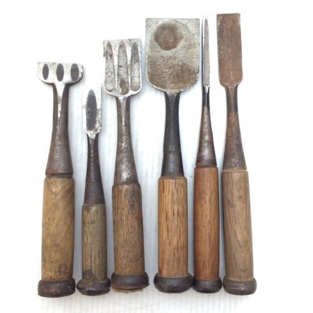   大工道具 ノミ 6本セット 程度B サビ有