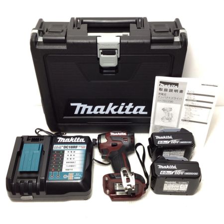  MAKITA マキタ インパクトドライバ 未使用品(S) 充電器・充電池2個・ケース付 コードレス式 18v 6.0Ah TD173DGXAR レッド