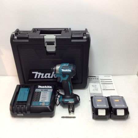  MAKITA マキタ インパクトドライバ 未使用品(S) 充電器・充電池2個・ケース付 コードレス式 18v 6.0Ah 741442 TD173DRGX ブルー