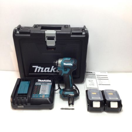  MAKITA マキタ インパクトドライバ 未使用品(S) 充電器・充電池2個・ケース付 コードレス式 18v 741449 TD173DRGX ブルー