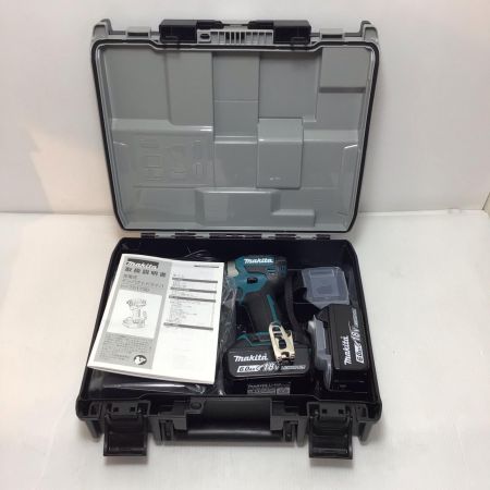 MAKITA マキタ インパクトドライバ 未使用品(S) 充電器・充電池2個・ケース付 コードレス式 18v 741449 TD173DRGX ブルー