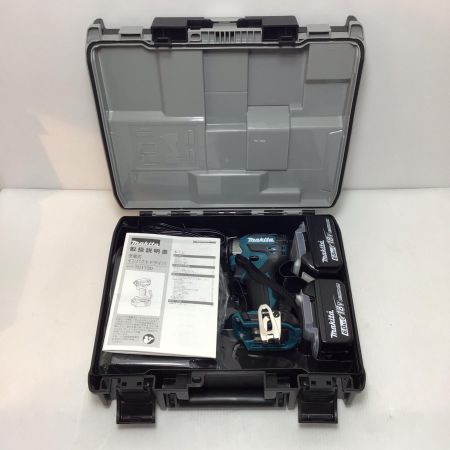  MAKITA マキタ インパクトドライバ 未使用品(S) 充電器・充電池2個・ケース付 コードレス式 18v 708012 TD173DRGX ブルー