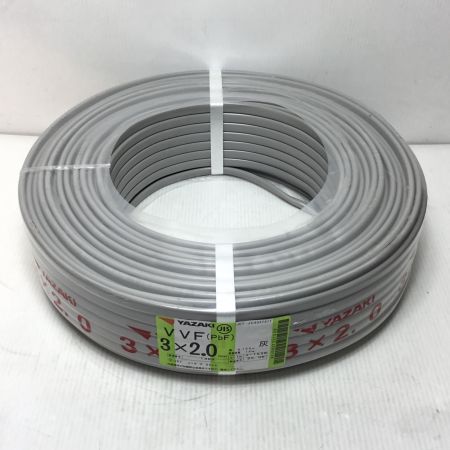  YAZAKI VVFケーブル 未使用品(S) 3芯 2.0mm×100m 2025年6月(令和7年)