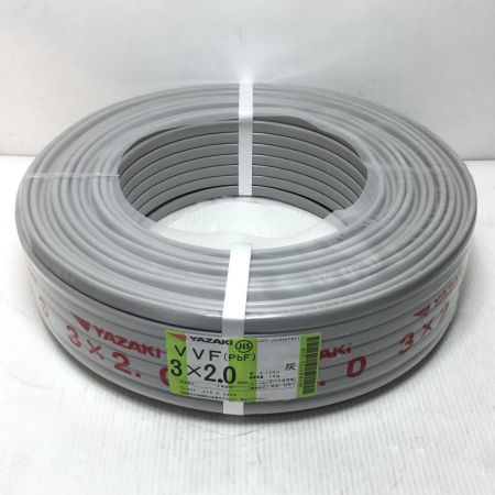 YAZAKI VVFケーブル 未使用品(S) 3芯 2.0mm×100m 2025年6月(令和7年)