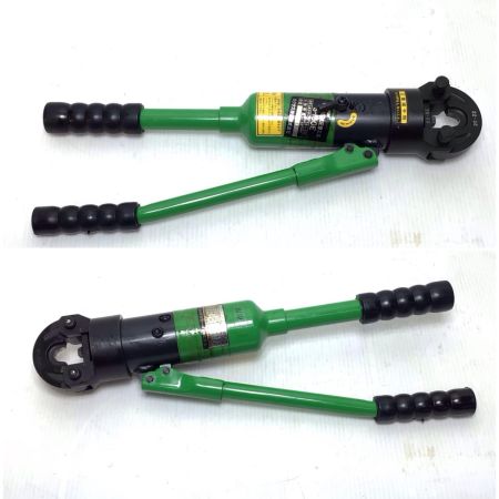  CACTUS 手動油圧式圧着工具 程度B 受ダイス5個・押ダイス3個・取説・ケース付 2577 S-150E グリーン