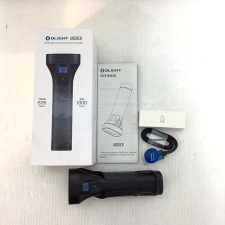  OLIGHT 懐中電灯 程度A 充電ケーブル・ホルダー付 LA2000392 美品 ARCHER ブラック