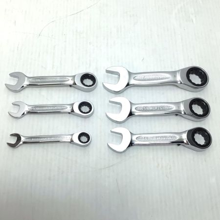  KTC ケーティーシー ショートラチェットコンビネーションレンチセット 程度B 6本 使用感有 LMSR2S-17/15/14/12/10/8