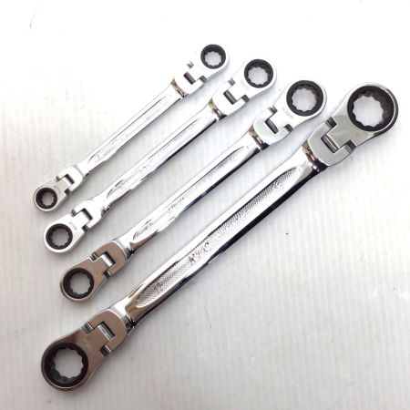  KTC ケーティーシー めがねレンチセット 程度B 4本 使用感有 両頭首振りタイプ LMR1-1719/1214/1012/0810F