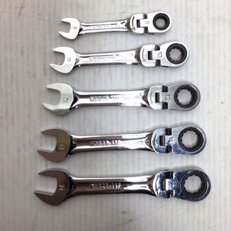  KTC ケーティーシー ショートラチェットコンビネーションレンチセット 程度B 5本 使用感有 MSR2S-14/13/12/11/10F