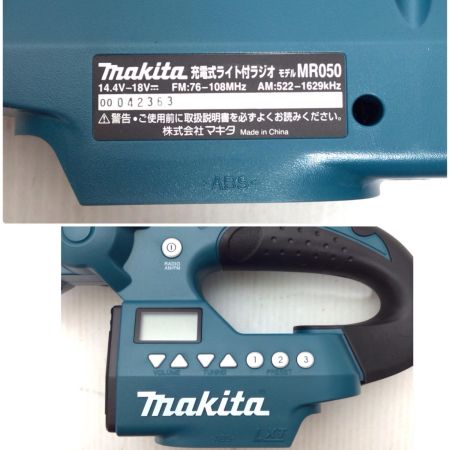  MAKITA マキタ ライト付きラジオ 未使用品(S) コードレス式 18v 00042363 MR050 ブルー
