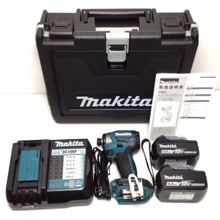  MAKITA マキタ インパクトドライバ 未使用品(S) 充電器・充電池2個・ケース付 コードレス式 18v 6.0Ah 785816 TD173DRGX ブルー