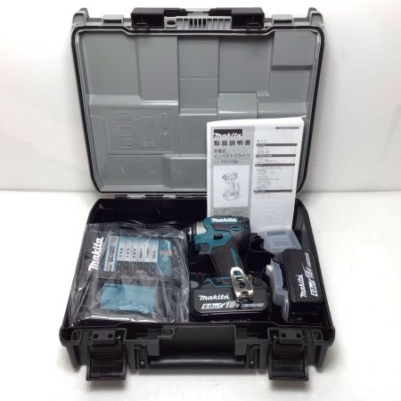  MAKITA マキタ インパクトドライバ 未使用品(S) 充電器・充電池2個・ケース付 コードレス式 18v 6.0Ah 785817 TD173DRGX ブルー
