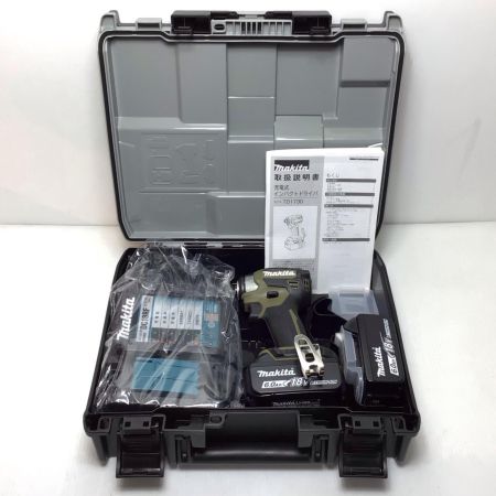  MAKITA マキタ インパクトドライバ 未使用品(S) 充電器・充電池2個・ケース付 コードレス式 18v 757066 TD173DRGX オリーブ