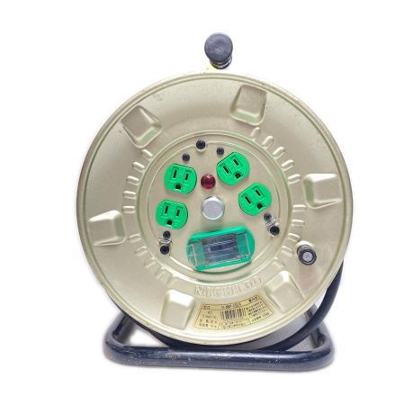  NICHIDO コードリール 3芯 2.0mm×20m 屋内用ブレーカー付き H-NNP-EB24 ゴールド