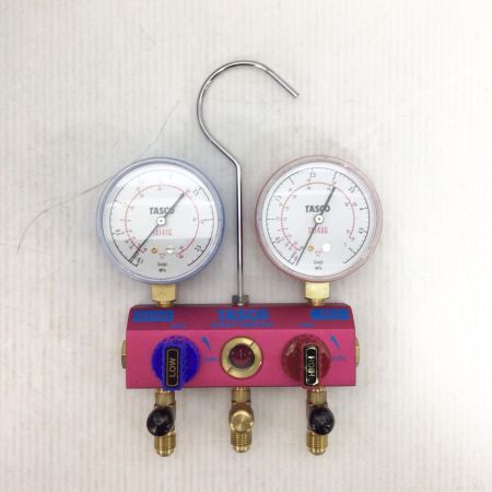  イチネンTASCO マニホールド 程度B チャージホース3本・チャージバルブ1個・ケース付 R410A/R32 TA122FA