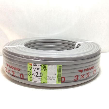  YAZAKI VVFケーブル 未使用品(S) 3芯 2.0mm×100m 2025年12月(令和7年)