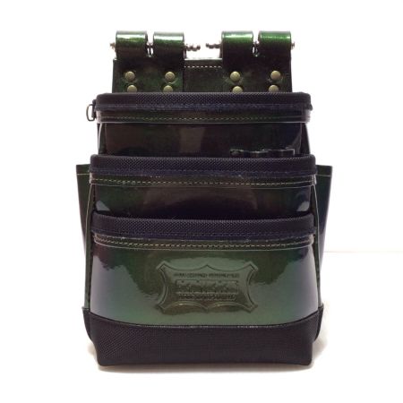  KNICKS チェーンタイプ総ヌメ革使用3段腰袋 程度A KBB-301DDX ﾏｼﾞｮｰﾗｶﾗｰ グリーン