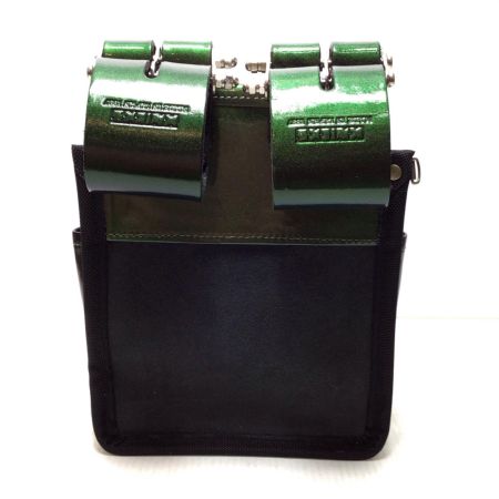  KNICKS チェーンタイプ総ヌメ革使用3段腰袋 程度A KBB-301DDX ﾏｼﾞｮｰﾗｶﾗｰ グリーン