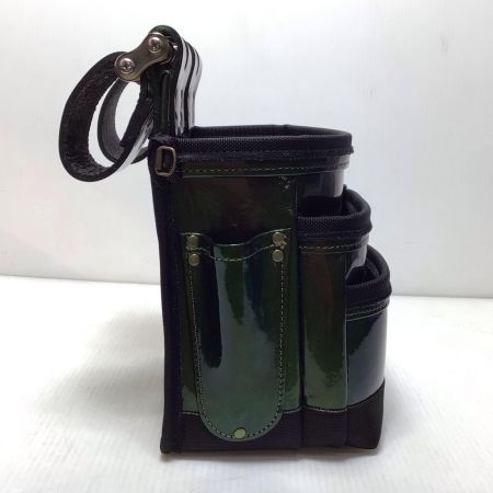  KNICKS チェーンタイプ総ヌメ革使用3段腰袋 程度A KBB-301DDX ﾏｼﾞｮｰﾗｶﾗｰ グリーン