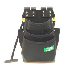 ΘΘ KNICKS 3段チェーン後付けタイプ腰袋 程度A KB-212NSDX ｸﾞﾘｰﾝﾜｯﾍﾟﾝ ブラック Aランク