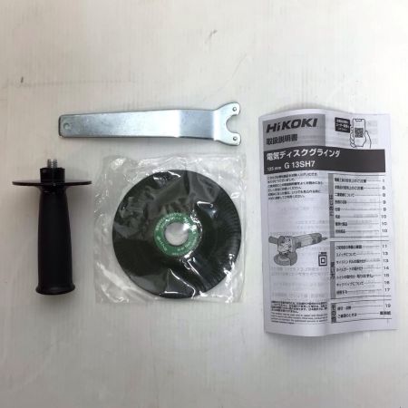  HiKOKI ハイコーキ ディスクグラインダー 未使用品(S) グリップ・砥石付 コード式 125mm 100v C650401 G13SH7 グリーン